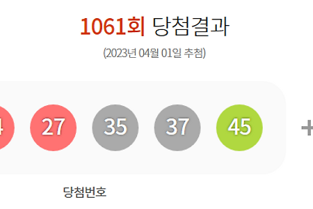 [각조건별 기준] 1061회 LOTTO 당첨번호 예측 결과 발표