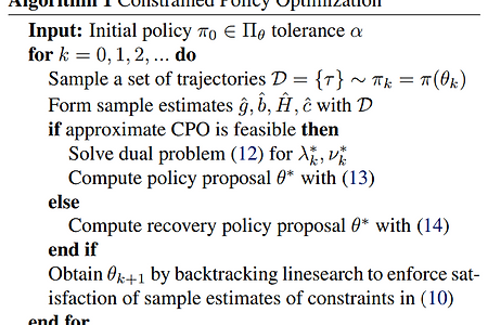 [Optimal Control] Paper Review: Constrained Policy Optimization
