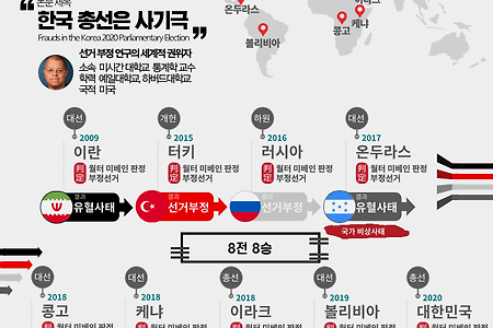 8전 8승! 월터 미베인 교수가 잡은 부정선거 적발 사례(415부정선거)