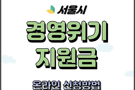 서울시 소상공인 경영위기지원금 100만원 대상과 인터넷 신청방법
