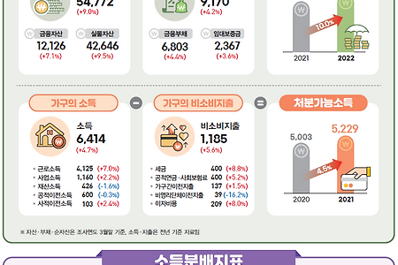 2022년 가계금융복지조사(순자산 10억은 몇 %?)