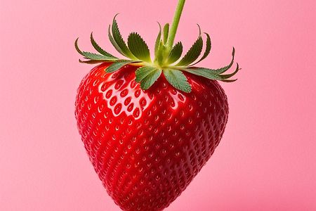 빨간 딸기, 씨와 이파리 (무료 이미지)