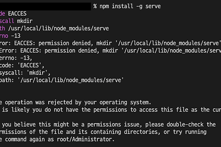 npm install -g serve 시 permission denied 에러 해결