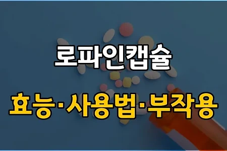 로파인캡슐 체크사항 3가지! 효능·효과, 사용법, 주의사항(부작용)