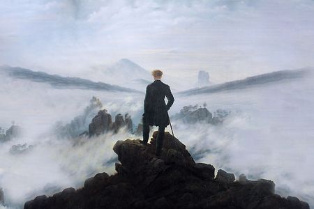 Caspar David Friedrich의 「안개 바다 위의 방랑자 (Wanderer above the Sea of Fog)」 (1818)