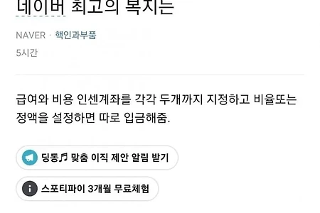 네이버 최고의 복지