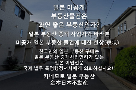 일본 미공개 부동산 물건에 대하여-일본 부동산 중개사업자가 바라본 미공개 물건의 현상(現状）