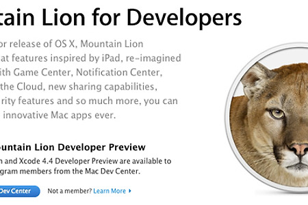 애플 마운틴 라이언(OS X Mountain Lion Developer Preview 3) 릴리즈
