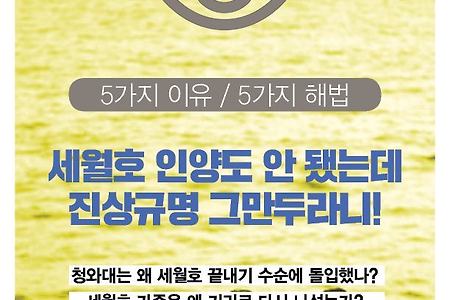 [세월호] 청와대는 왜 '세월호' 끝내기에 돌입했나? 5가지 이유와 5가지 해법