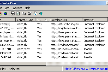 VideoCacheView v1.82 - Save downloaded video files from Web browser cache
