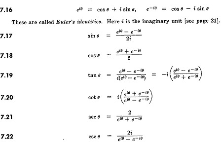 Relationship between exponential and trigonometric functions