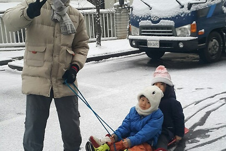 #대한폭설, #눈썰매타기, #아이들과 눈썰매, #루돌프사슴코