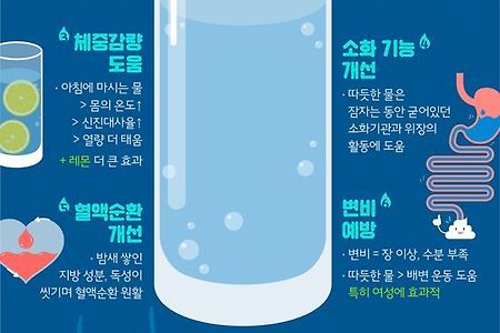 아침 물 한 잔이 우리 몸에 미치는 영향 6가지