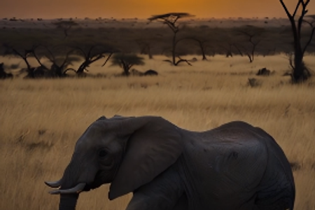 아프리카 초원을 걷는 코끼리 / Elephants Walking in the African Grass