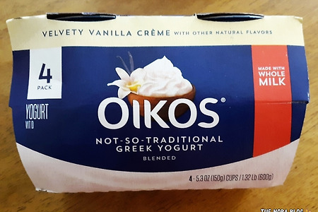 Oikos Not-So-Traditional Blended Greek Yogurt Velvety Vanilla Creme 오이코스 그릭 요거트 벨벳티 바닐라 크림맛
