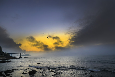 청사포다릿돌전망대의 새벽 (청사포. 2023.07.17.월)