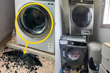 삼성 세탁기 두번째 폭발..'유리문 산산조각'