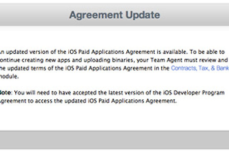 애플 개발자계정, 새로운 iOS 유료 애플리케이션 계약 업데이트