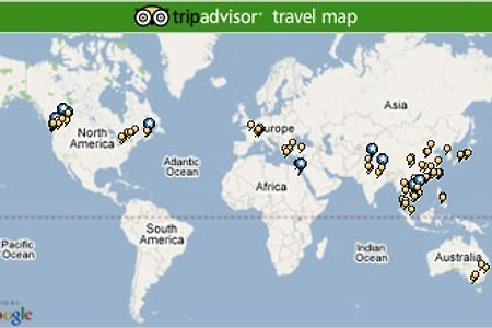 트립어드바이저(Tripadvisor)의 여행지도로 자신이 방문한 전세계 여행지를 표시해 보자