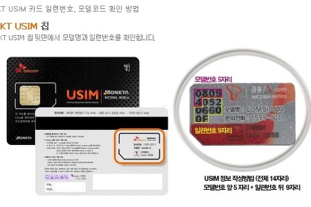 SKT 유심(USIM) 카드 일련번호, 모델코드 확인 방법