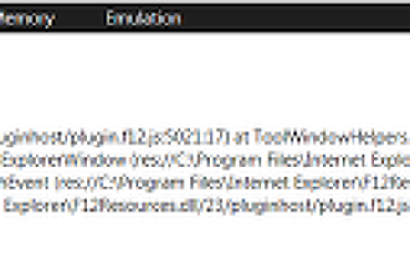 Imposible use F12 Developer Tools (Exception in window.onload: Error: An error has ocurredJSPlugin.3005