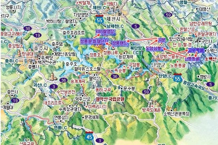 단양 관광지 지도 및 하루 여행 일정 ^^
