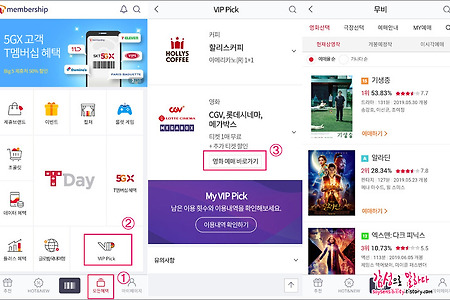 SKT 멤버십 VIP혜택 무료 영화예매하는 방법 (CGV, 롯데시네마, 메가박스)
