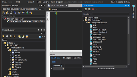 //Toad for SQL Server Editor 창에서의 개인화 설정 및 저장 : Sub