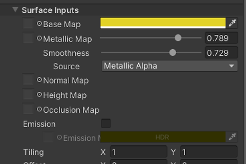 [Unity] 머테리얼 파라미터 (1) - Base, Metallic, Smoothness