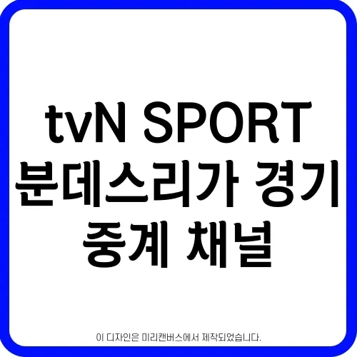 분데스리가 경기 중계 채널 tvN SPORT 방송 편성표 지역별 채널번호
