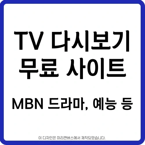 mbn TV 다시보기 무료 사이트 | 드라마 예능 등 | MBN 재방송 다시보기