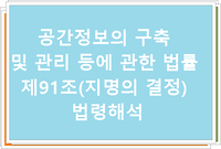 공간정보의 구축 및 관리 등에 관한 법률 제91조(지명의 결정) 법령해석