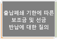 출납폐쇄 기한에 따른 보조금 및 선금 반납에 대한 질의