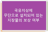 국유지상에 무단으로 설치되어 있는 지장물의 보상 여부