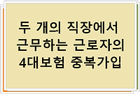 두 개의 직장에서 근무하는 근로자의 4대보험 중복가입