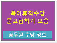 공무원 육아휴직수당 인사혁신처 질답 모음 10개