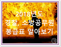 2018 경찰공무원, 소방공무원 봉급표 및 수당 등 알아보기