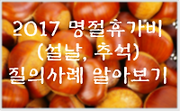 2017 공무원 명절휴가비(설날, 추석) 질의사례 알아보기