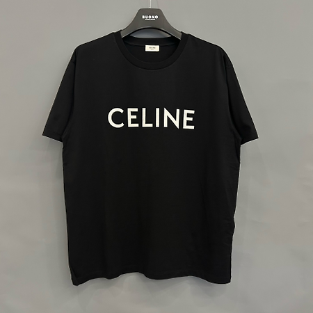 [천안 명품샵 부오노] 셀린느 로고 루즈핏 반팔 티셔츠 블랙 남성