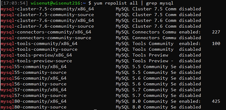 [Linux] MySQL5 와 MySQL8 설치를 위한 yum Repository 변경하기