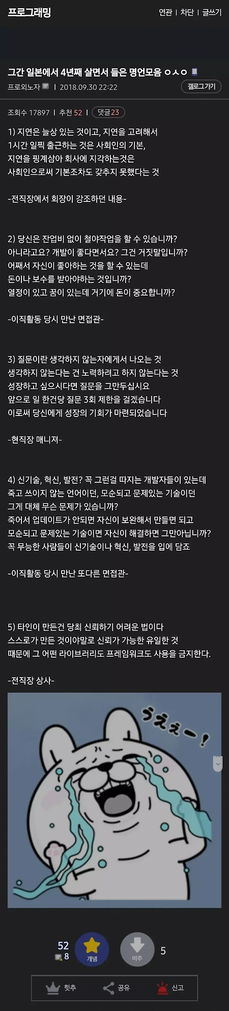 일본 외노자가 들었던 말들