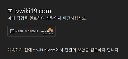 티비위키 접속하면 '아래 작업으르 완료하여 사람인지 확인하십시오' 해결 방법!