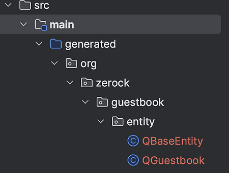 attempt to recreate a file for type org.zerock.guestbook.entity.qbaseentity