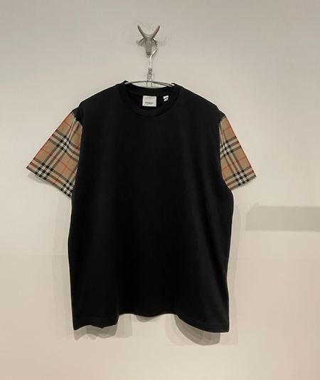 천안 명품샵 부오노 버버리 빈티지 체크 오버사이즈 반팔 블랙 남성 티셔츠