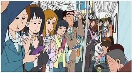 요즘 짱구는 못말려 지하철 풍경