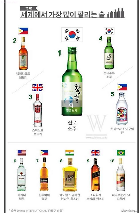 전세계 증류주 순위