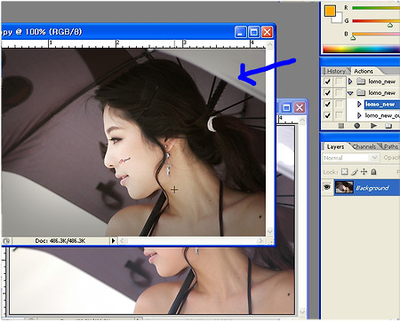 포토샵액션 실행하는 방법~(로모효과적용예제)