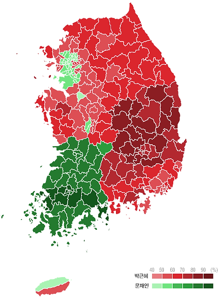 선거의 득표 수를 어떻게 지도에 표현할 것인가?