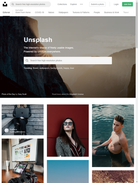 Unsplash, 라이센스로부터 자유로운 무료 이미지 사이트