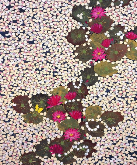일본 화가 히라마쓰 레이지(平松礼二)의 멋진 수련 작품들